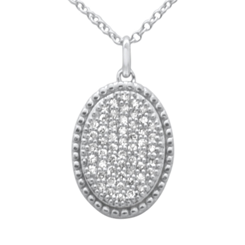 SPECIAL! .25ct G SI 14K White Gold Diamond Oval Shape Pendant Necklace 16" + 2" Ext.