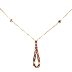 GEMSTONE CLOSEOUT!  .33ct G SI 14K Yellow Gold Ruby Gemstone Pendant Necklace 16" + 2" Ext.
