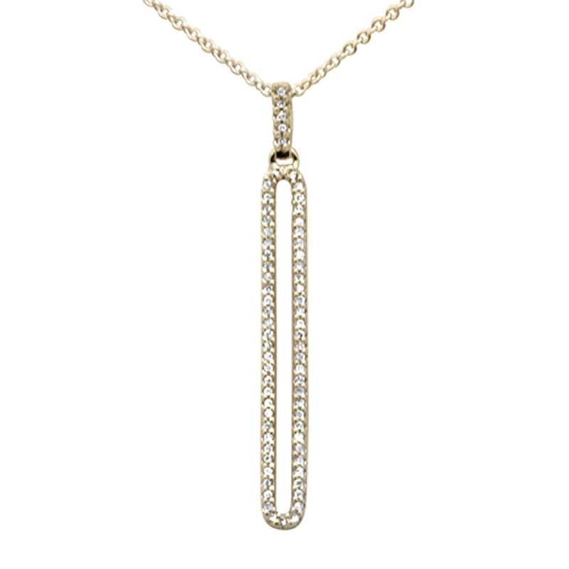 SPECIAL! .14ct G SI 14K Yellow Gold Diamond Drop Pendant Necklace 18" Long
