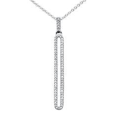 SPECIAL! .13ct G SI 14K White Gold Diamond Drop Pendant Necklace 18" Long