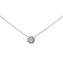 SPECIAL! .15ct G SI 14K White Gold Diamond Round Solitaire Style Pendant Necklace 16" + 2" Ext