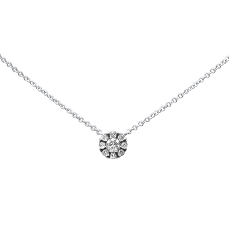 SPECIAL! .15ct G SI 14K White Gold Diamond Round Solitaire Style Pendant Necklace 16" + 2" Ext