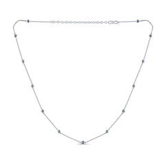 SPECIAL!.52ct G SI 14K White Gold Aquamarine Gemstone Bezel Necklace 16" + 2" EXT