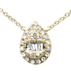 SPECIAL! .15ct G SI 14K Yellow GoldDiamond Round & Baguette Pear Shape Pendant Necklace 16" + 2" EXT