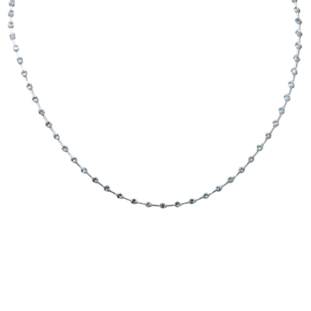 GEMSTONE CLOSEOUT!  3.05ct G SI 14K White Gold Aquamarine Gemstone Bar Necklace 18" Long