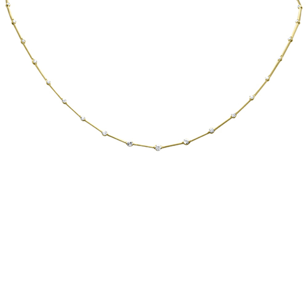 SPECIAL! 1.14ct G SI 14K Yellow Gold Diamond Bar Pendant Necklace 18" + 2" EXT