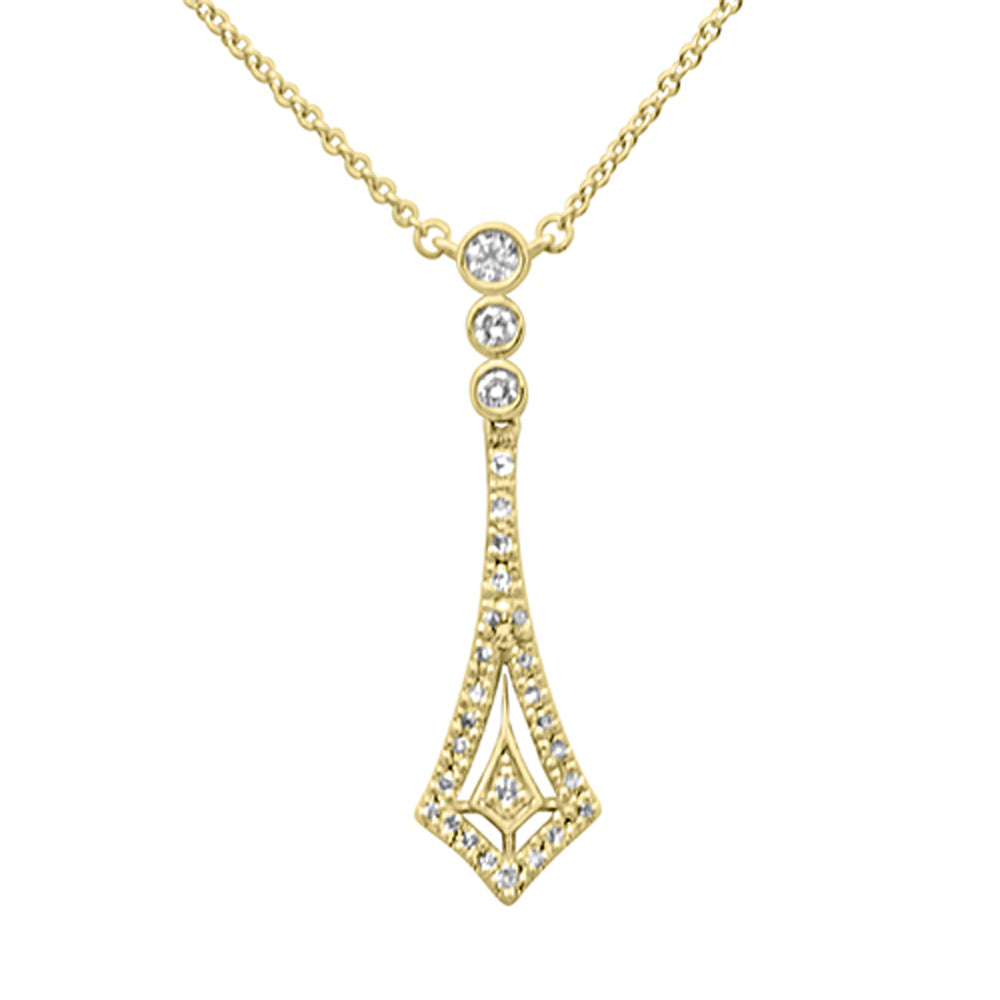 SPECIAL! .24ct G SI 14K Yellow Gold Diamond Pendant Necklace 16" + 2" EXT