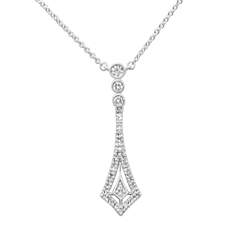 SPECIAL! .25ct G SI 14K White Gold Diamond Pendant Necklace 16" + 2" EXT