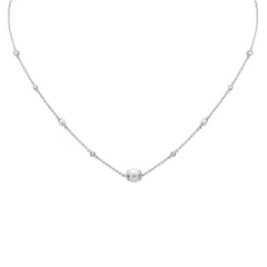 SPECIAL! .16ct G SI 14K White Gold Diamond Pearl Pendant Necklace 16" + 2" EXT