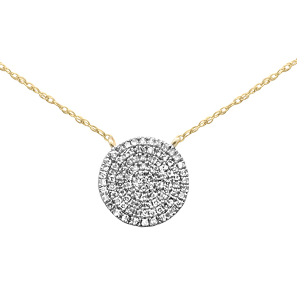 SPECIAL! .22ct G SI 14K Yellow Gold Diamond Round Shape Pendant Necklace 18" Long