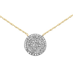 SPECIAL! .22ct G SI 14K Yellow Gold Diamond Round Shape Pendant Necklace 18" Long