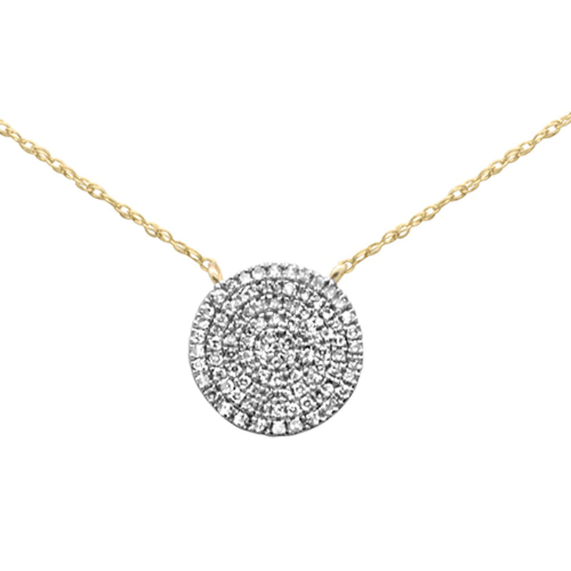 SPECIAL! .22ct G SI 14K Yellow Gold Diamond Round Shape Pendant Necklace 18" Long