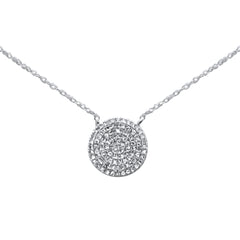 SPECIAL! .22ct G SI 14K White Gold Diamond Round Pendant Necklace 18"Long