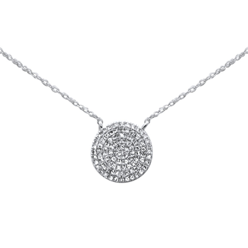 SPECIAL! .22ct G SI 14K White Gold Diamond Round Pendant Necklace 18"Long