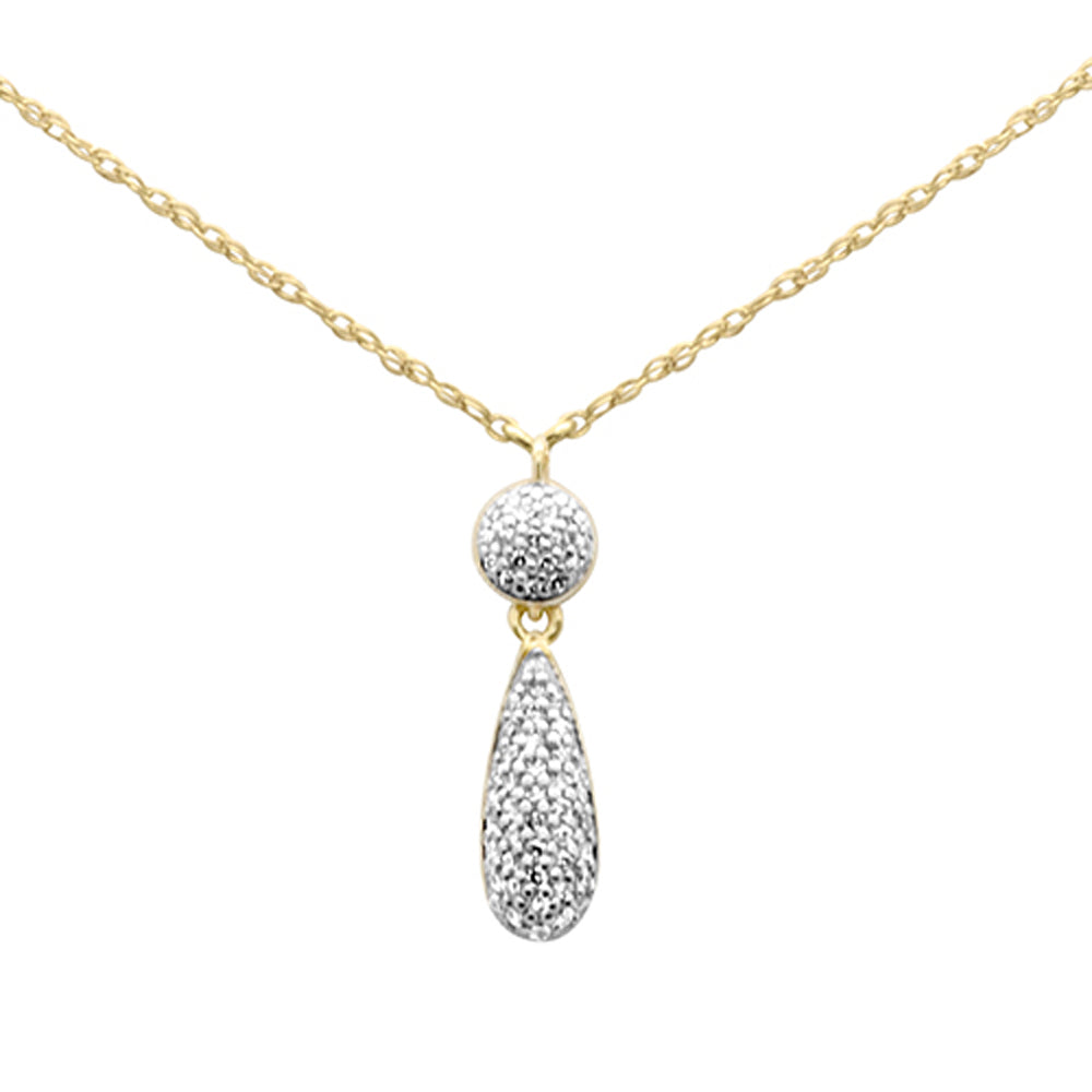 .10ct G SI 14K Yellow Gold Diamond Pendant Necklace 18" Long
