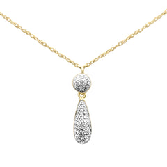 .10ct G SI 14K Yellow Gold Diamond Pendant Necklace 18" Long