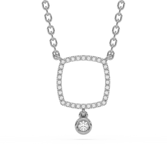 .09ct G SI 14K White Gold Diamond Pendant Necklace 18"Long