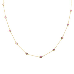 SPECIAL! 1.35ct G SI 14K Yellow Gold  Pink Sapphire Gemstone Pendant Necklace 18" Long