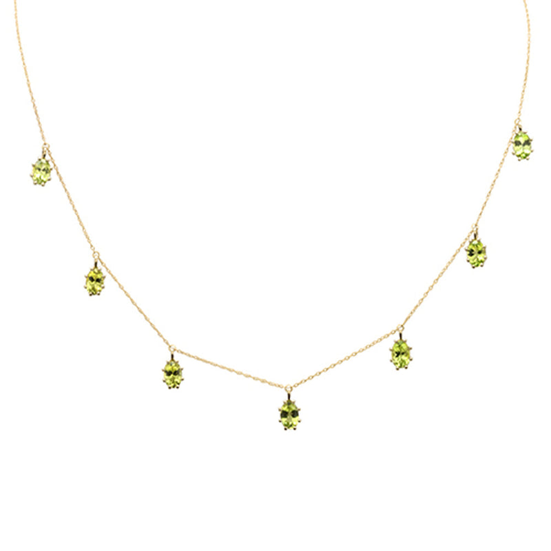 SPECIAL!3.80ct G SI 14K Yellow Gold Peridot Gemstone Pendant Necklace 18" Long