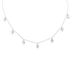 SPECIAL! 4.25ct G SI 14K White Gold White Topaz Gemstone Dangle Pendant Necklace 18" Long