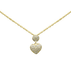 .12ct G SI 14K Yellow Gold Diamond Heart Pendant Necklace 18"Long
