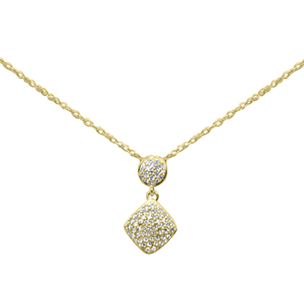 .13ct G SI 14K Yellow Gold Diamond Pendant Necklace 18"Long