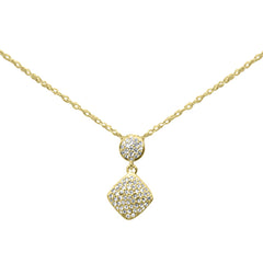 .13ct G SI 14K Yellow Gold Diamond Pendant Necklace 18"Long