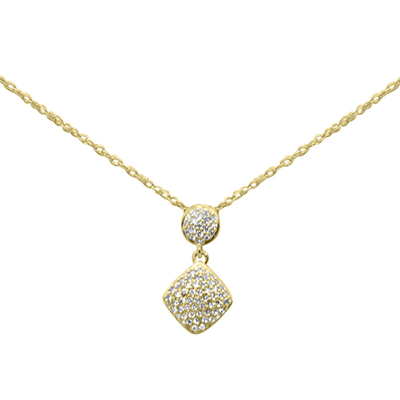 .13ct G SI 14K Yellow Gold Diamond Pendant Necklace 18"Long