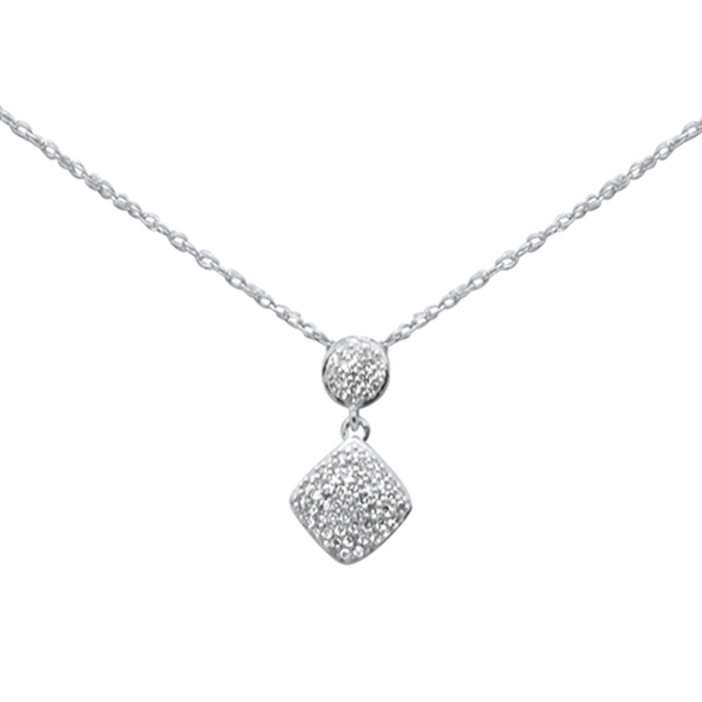 .13ct G SI 14K White Gold Diamond Pendant Necklace 18"Long