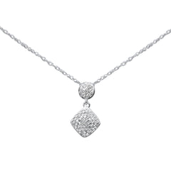 .13ct G SI 14K White Gold Diamond Pendant Necklace 18"Long