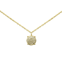 .06ct G SI 14K Yellow Gold Diamond Round Pendant Necklace 18"Long