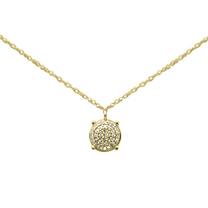 .06ct G SI 14K Yellow Gold Diamond Round Pendant Necklace 18"Long