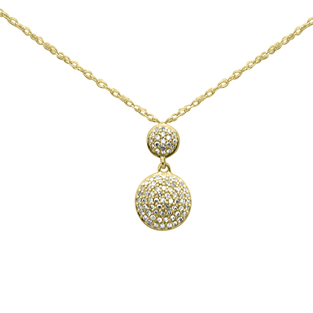 .13ct G SI 14K Yellow Gold Diamond Round Drop Necklace 18"Long