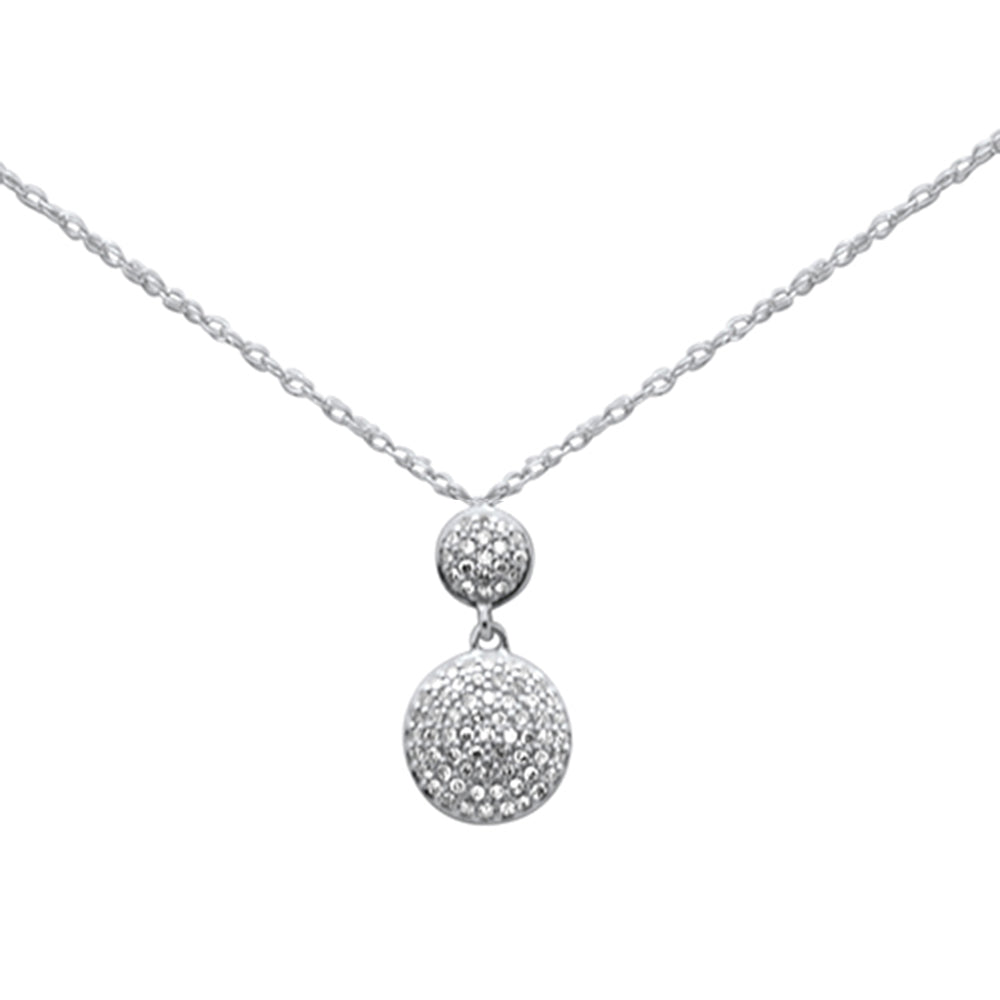 .13ct G SI 14K White Gold Diamond Round Drop Necklace 18"Long