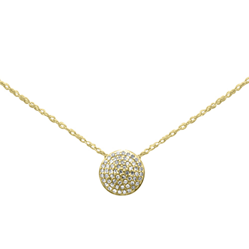.12ct G SI 14K Yellow Gold Diamond Round Pendant Necklace 18"Long