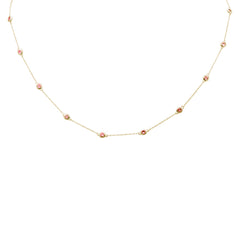 SPECIAL! 1.35ct G SI 14K Yellow Gold Pink Sapphire by Yard Pendant Necklace 18"Long