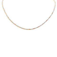 SPECIAL! 3.95ct G SI 14K Yellow Gold Diamond & Pink Sapphire Tennis Necklace 16+2" Ext