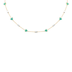 GEMSTONE CLOSEOUT!  3.13ct G SI 14K Yellow Gold Diamond & Green Emerald Gemstone Pendant Necklace 16 + 2" Ext