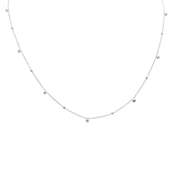 SPECIAL! .16ct G SI 14K White Gold Aquamarine Gemstone Necklace 18" Long