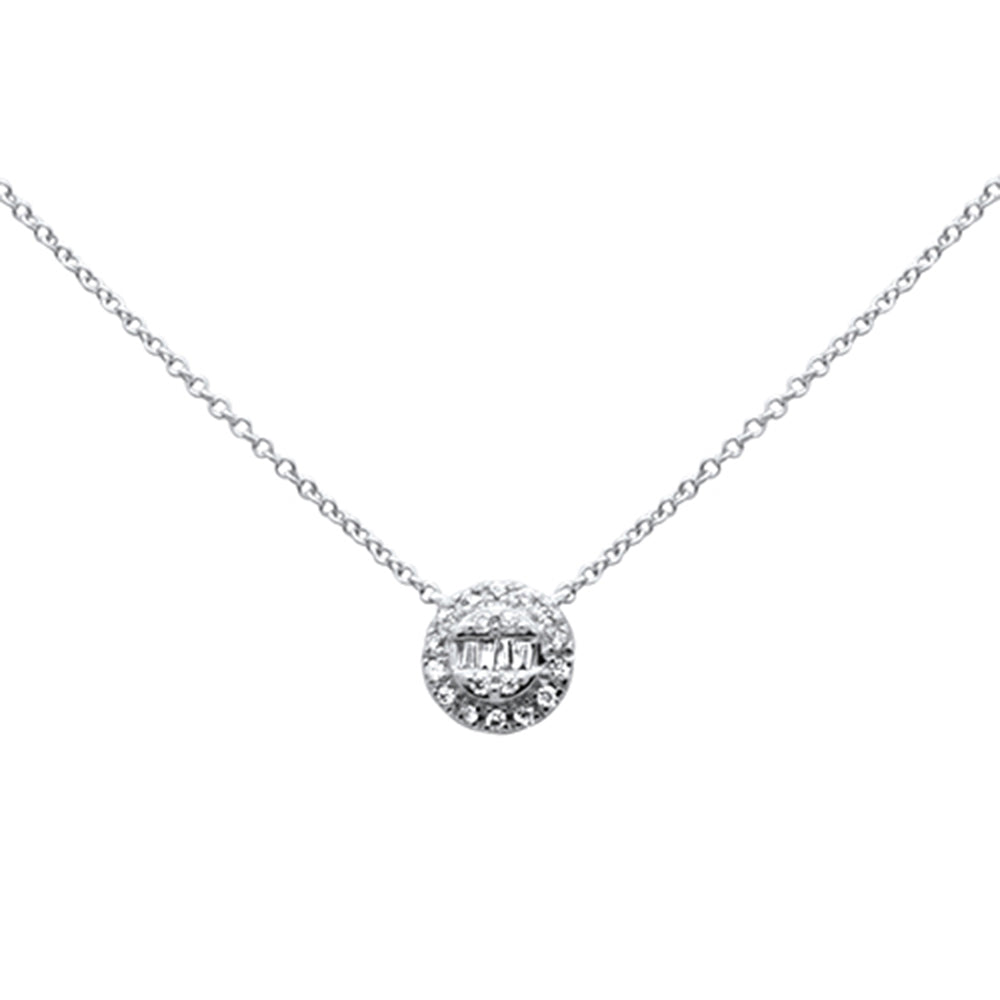 SPECIAL! .11ct G SI 14K White Gold Round Diamond Pendant Necklace 16+2" Ext