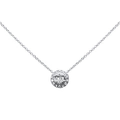 SPECIAL! .11ct G SI 14K White Gold Round Diamond Pendant Necklace 16+2" Ext