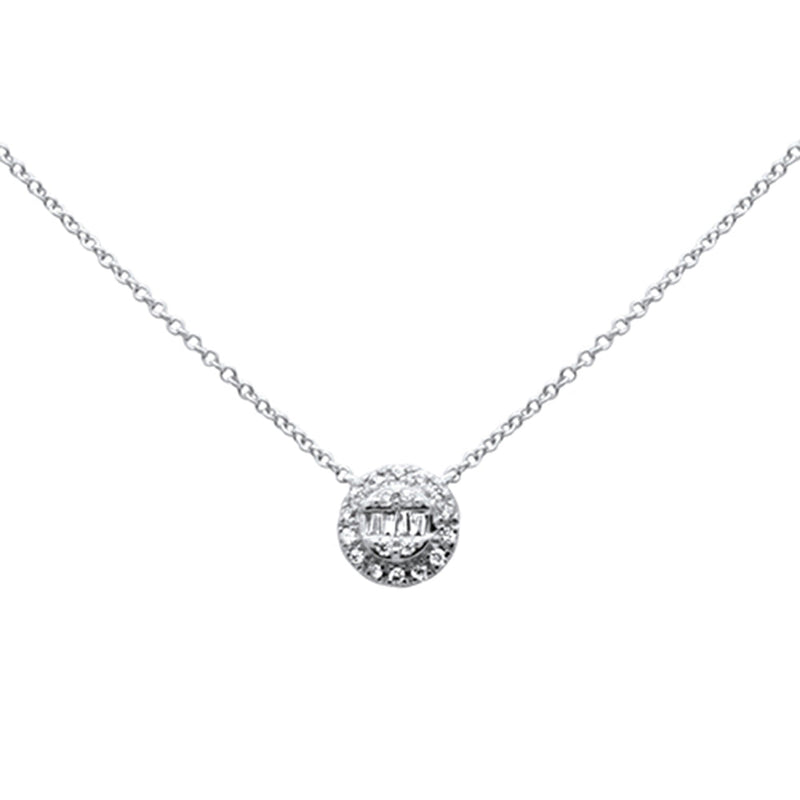 SPECIAL! .11ct G SI 14K White Gold Round Diamond Pendant Necklace 16+2" Ext