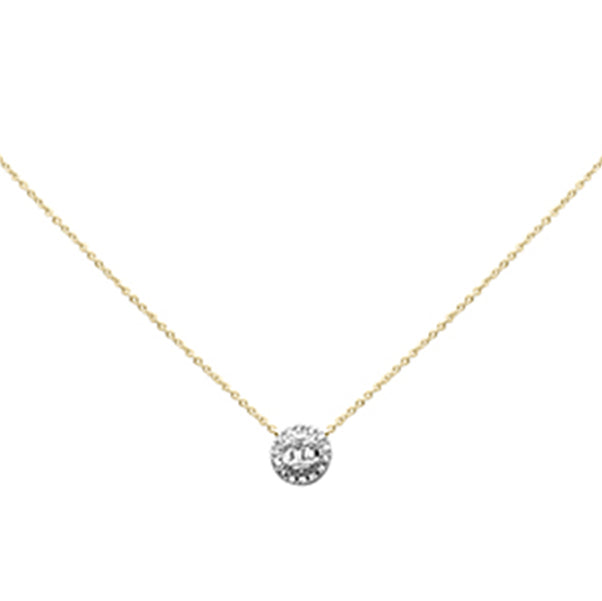 SPECIAL! .11ct G SI 14K Yellow Gold Round & Baguette Diamond Pendant 16" + 2" Ext