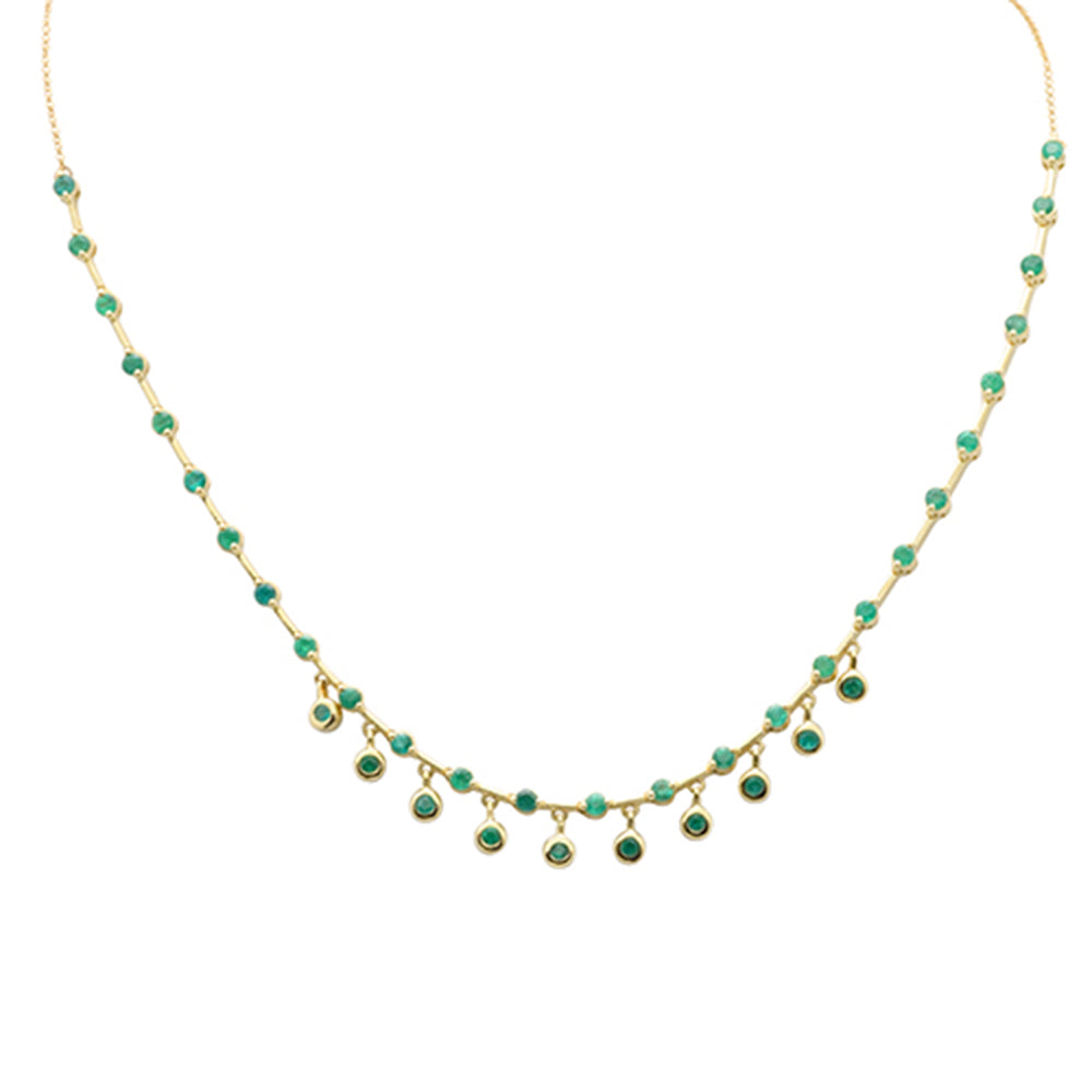 SPECIAL! 2.20ct G SI 14K Yellow Gold Emerald Pendant Necklace 16+ 2" Ext