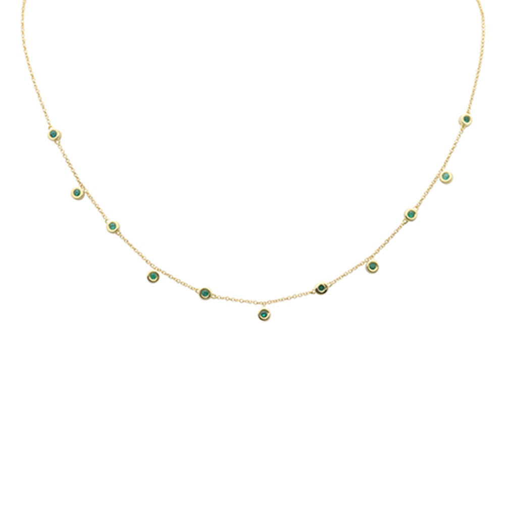 SPECIAL! .29ct G SI 14K Yellow Gold Emerald Pendant Necklace 16+2" Ext