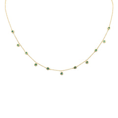 SPECIAL! .29ct G SI 14K Yellow Gold Emerald Pendant Necklace 16+2" Ext
