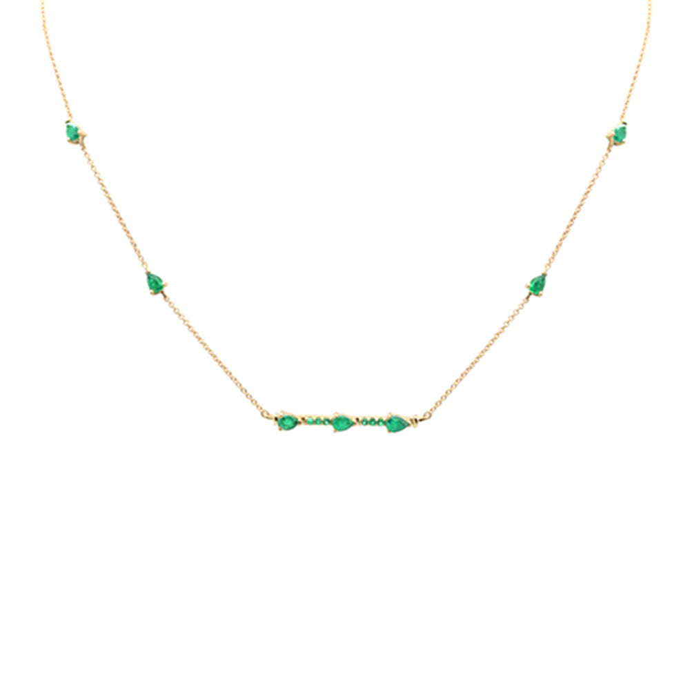 SPECIAL! 1.02ct G SI 14K Yellow Gold Emerald Pendant Necklace 16+2" Ext