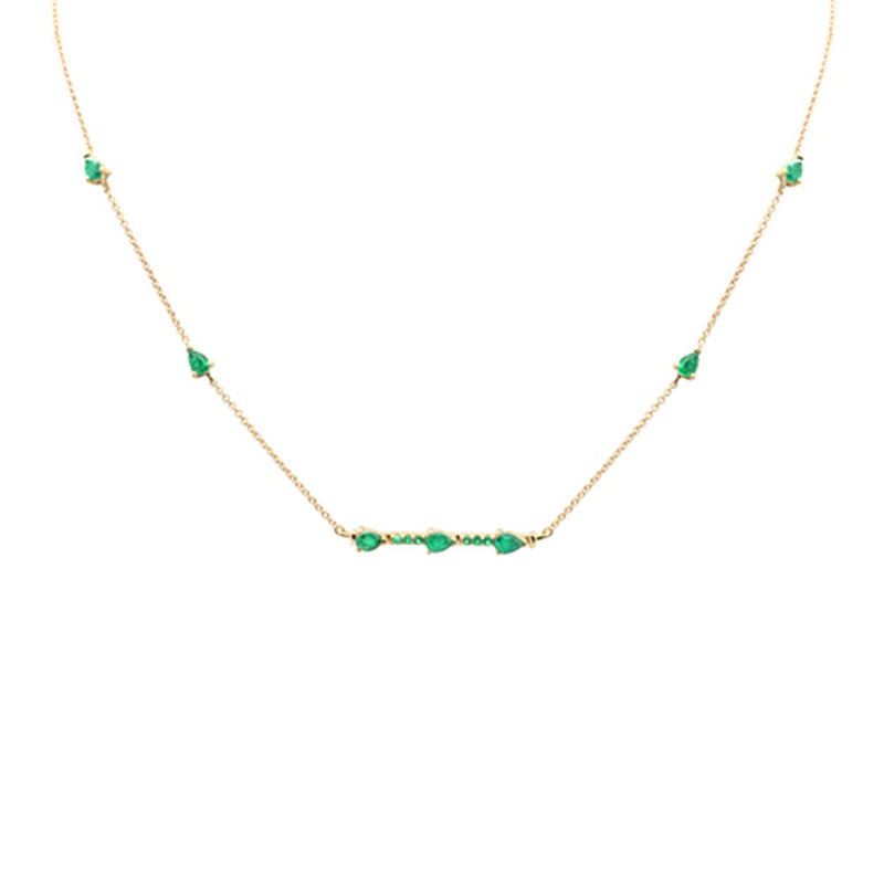 SPECIAL! 1.02ct G SI 14K Yellow Gold Emerald Pendant Necklace 16+2" Ext