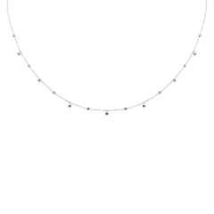 DIAMOND CLOSEOUT! .26ct G SI 14K White Gold Aquamarine Gemstone Pendant Necklace 18" Long