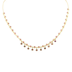GEMSTONE CLOSEOUT! 2.21ct G SI 14K Yellow Gold Pink Tourmaline Dangling Pendant Necklace 16+2" Ext